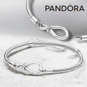 Pandora Moments Sterling Silver Infinity Knot Snake Chain Bracelet